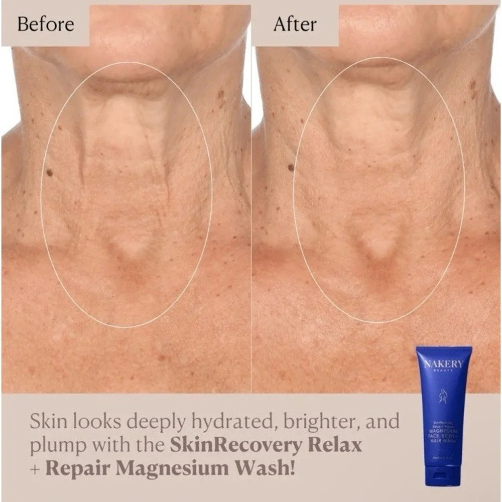 Nakery Beauty SkinRecovery Magnesium Face Body & Hair Wash‎ Relax Repair 6.76 oz